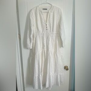 White embroidered dress | Midi Dress